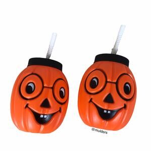 Halloween Spooky Plastic Jack-O-Lantern Pumpkin Themed Cups